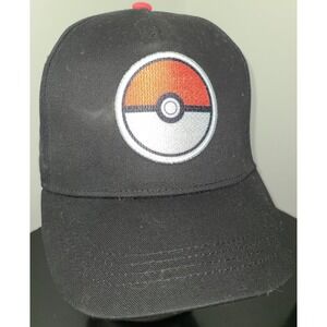 90s Pokemon Ball Embroidered Black SnapBack One Size OSFM  Cap Hat